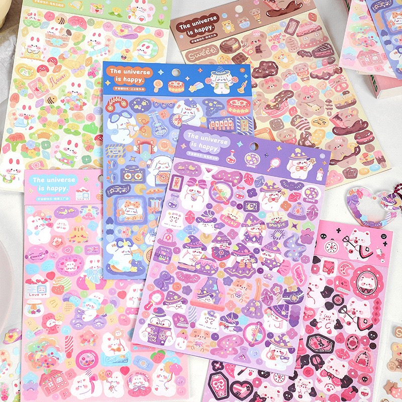Travel Journal Accessories - 1/4PCS Kawaii Cartoon Rabbit Dog Cat