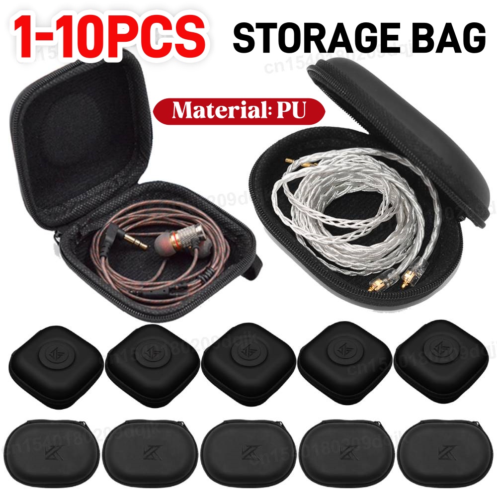 Travel Accessories In Bulk - 1-10PCS KZ Earphones Case PU Leather