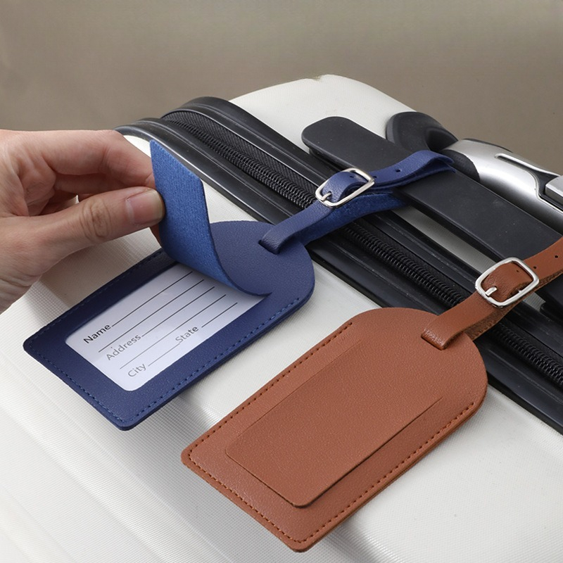 Women Men Luggage Tags PU Leat - Travel Accessories Kit For Men recension och pris