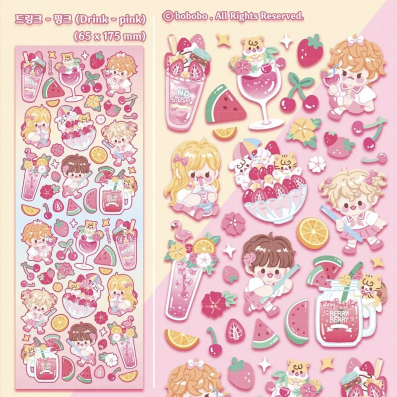 Korean bobobo Stickers Hand Ac - Travel Journal Accessories recension och pris