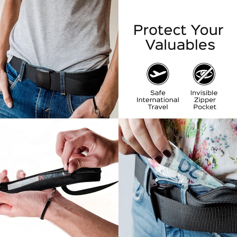 Travel Security Belt with Hidd - Money Belt Hidden recension och pris
