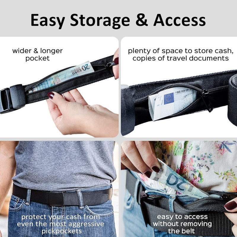 Travel Security Belt with Hidd - Money Belt Hidden recension och pris
