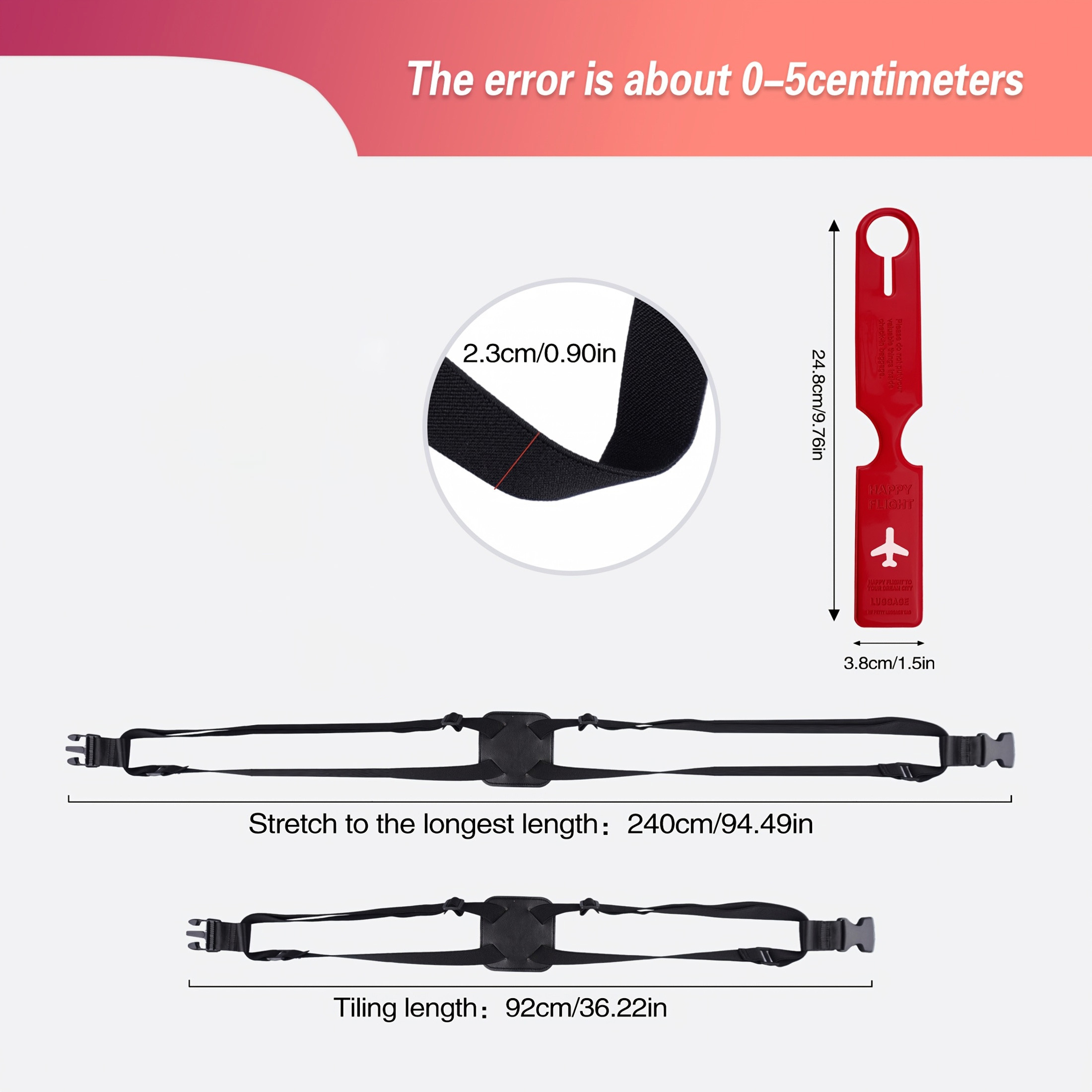 2-Piece Luggage Strap Set + Lu - Travel Accessories In Bulk recension och pris