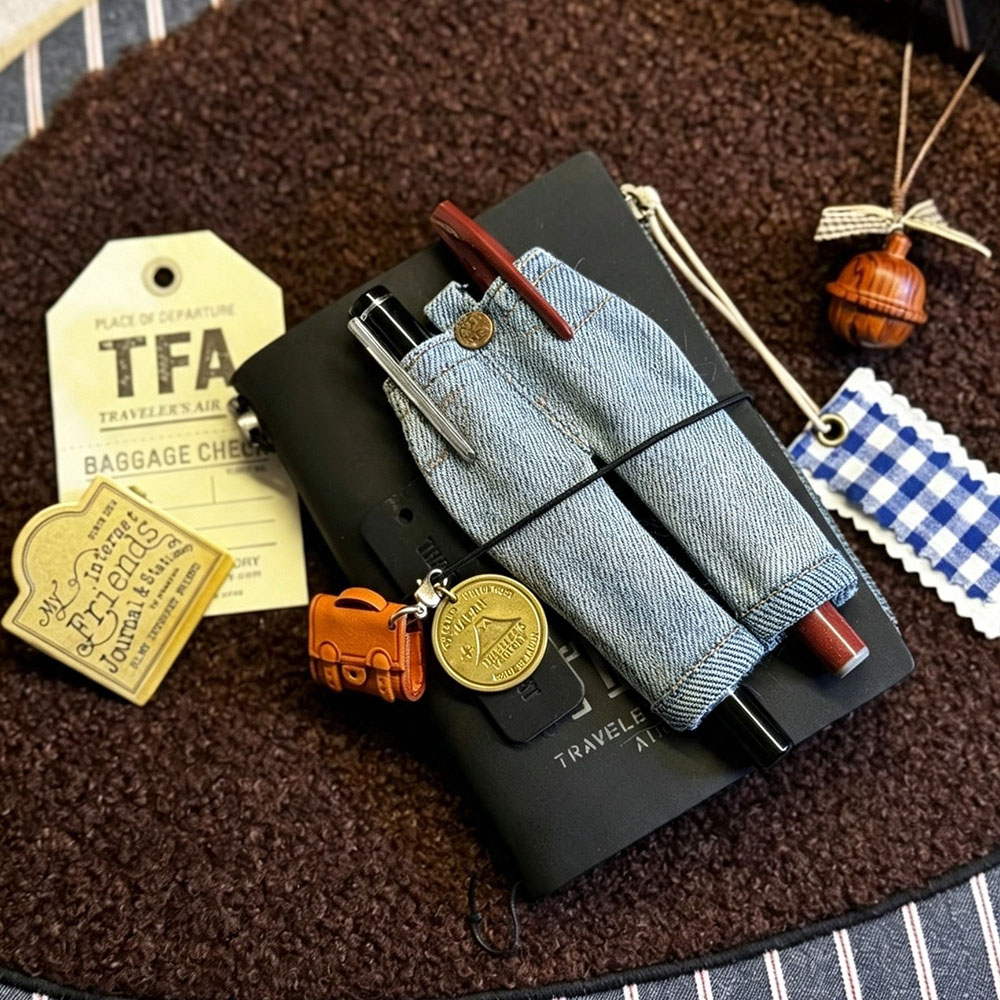 Mini Jeans Pen Holder for Trav - Travel Journal Accessories recension och pris