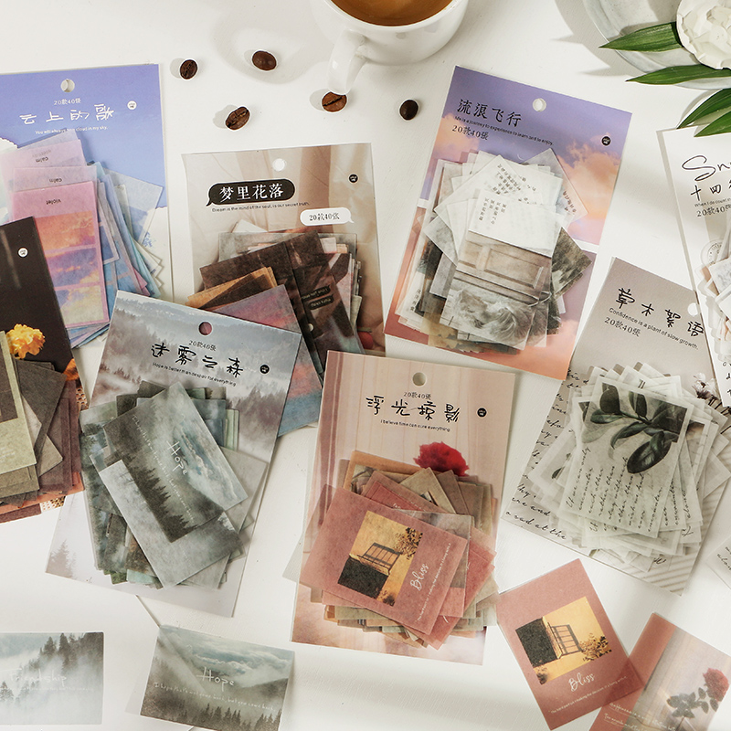40pcs/pack Letter of Time Poet - Travel Journal Accessories recension och pris