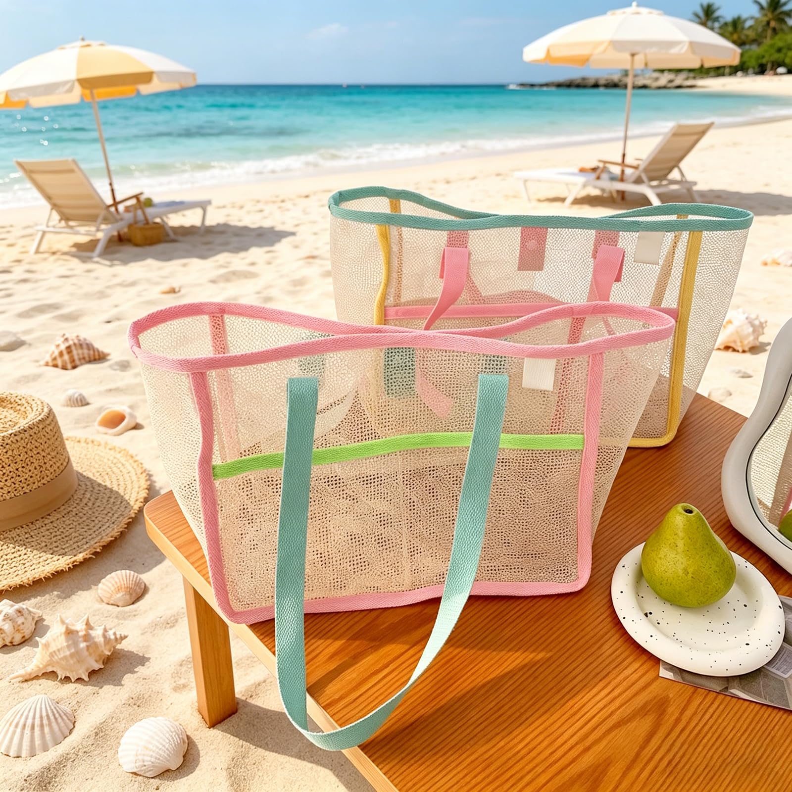 Beach Bags for Women Colorful  - Travel Accessories Usa recension och pris