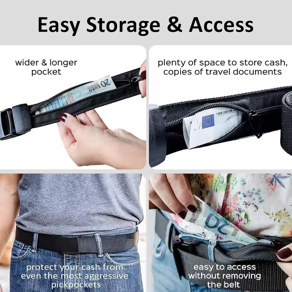 New A Travel Cash Anti-Theft B - Money Belt Hidden recension och pris
