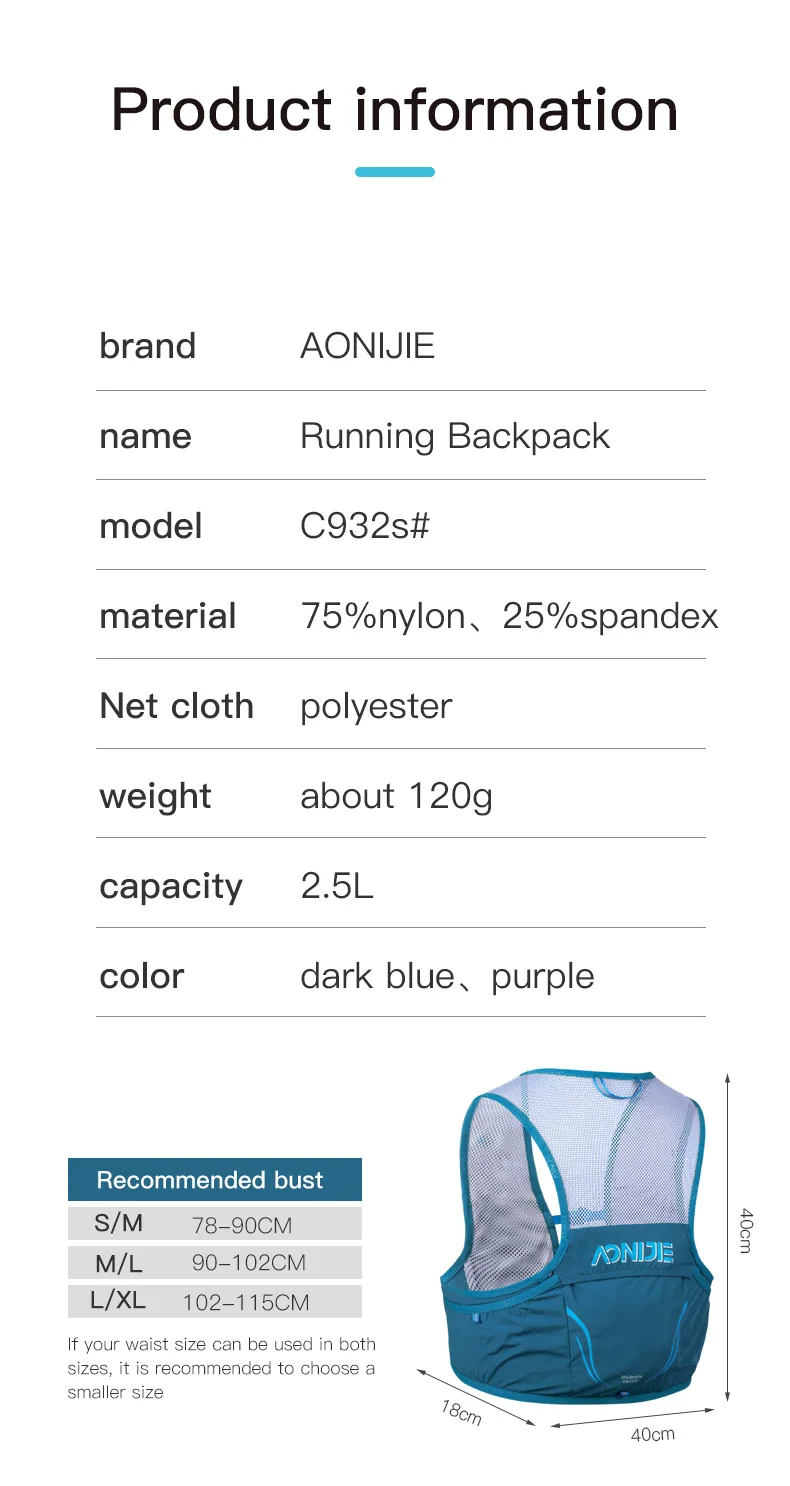 AONIJIE C932S 2.5L Portable Hy - Hydration Pack Backpack recension och pris